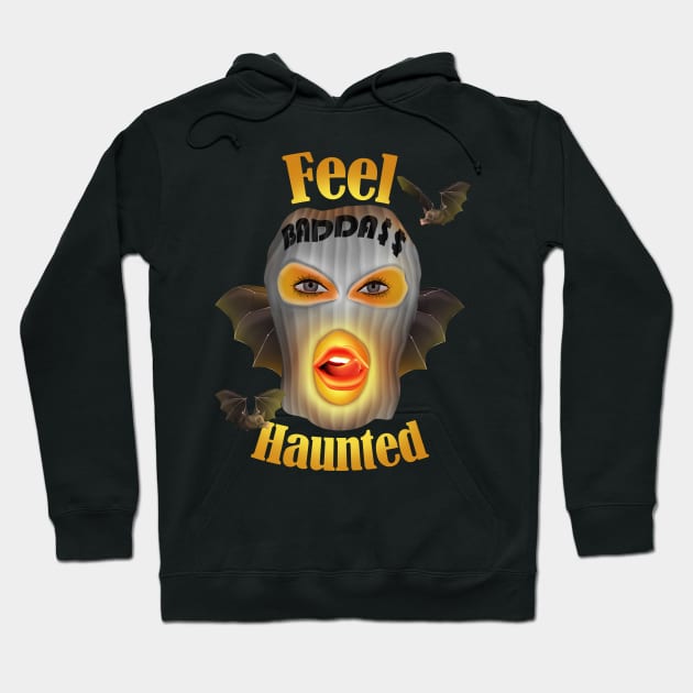 girls halloween, feel haunted girl glowing with bats Hoodie by AdishPr